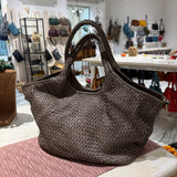 Borsa Shopper Harry intrecciata Taupe