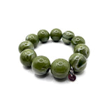 Bracciale sfere in Resina Verde Giada