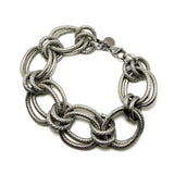 BRACCIALE ANELLI GODRONATI ALTERNATI