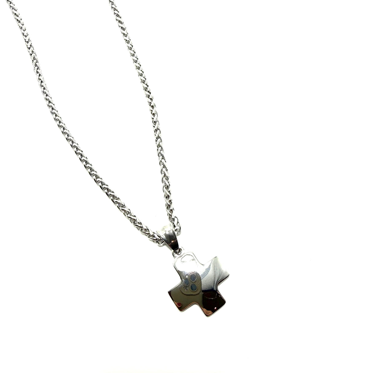 Collana Croce Silver acciaio inossidabile