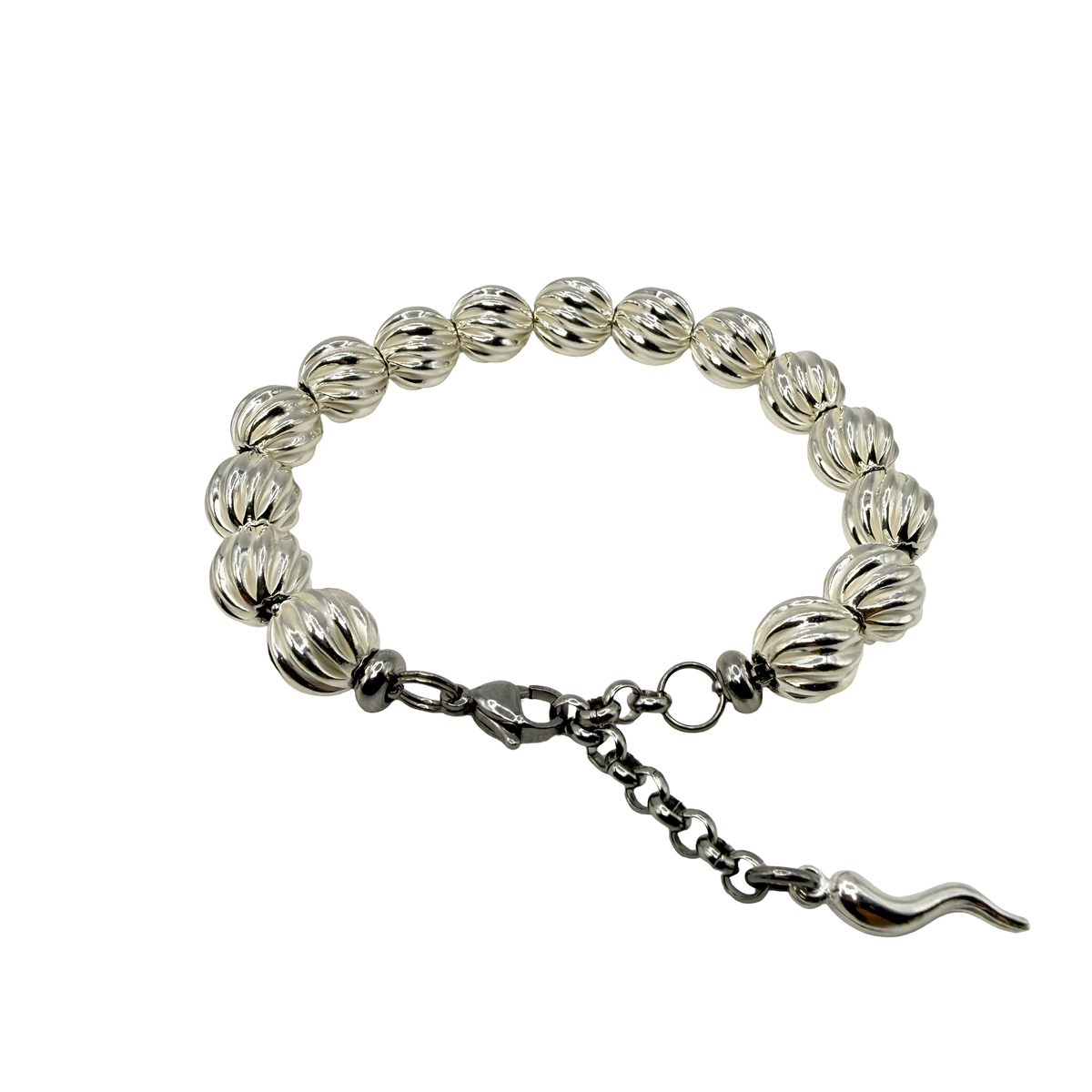 Bracciale Sfere ritorte big Argento925 Corno