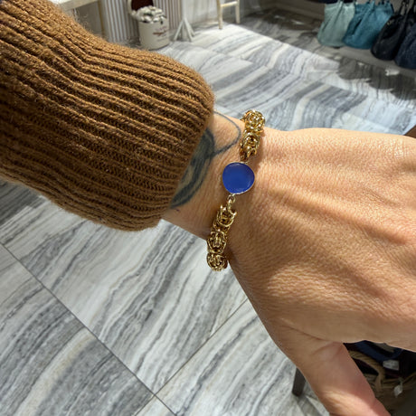 Bracciale Bizantina Dorata e pietra centrale