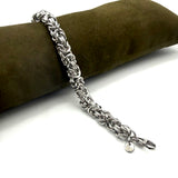 Bracciale Bizantina con anelli godronati 0,8 mm