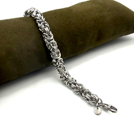 Bracciale Bizantina con anelli godronati 0,8 mm