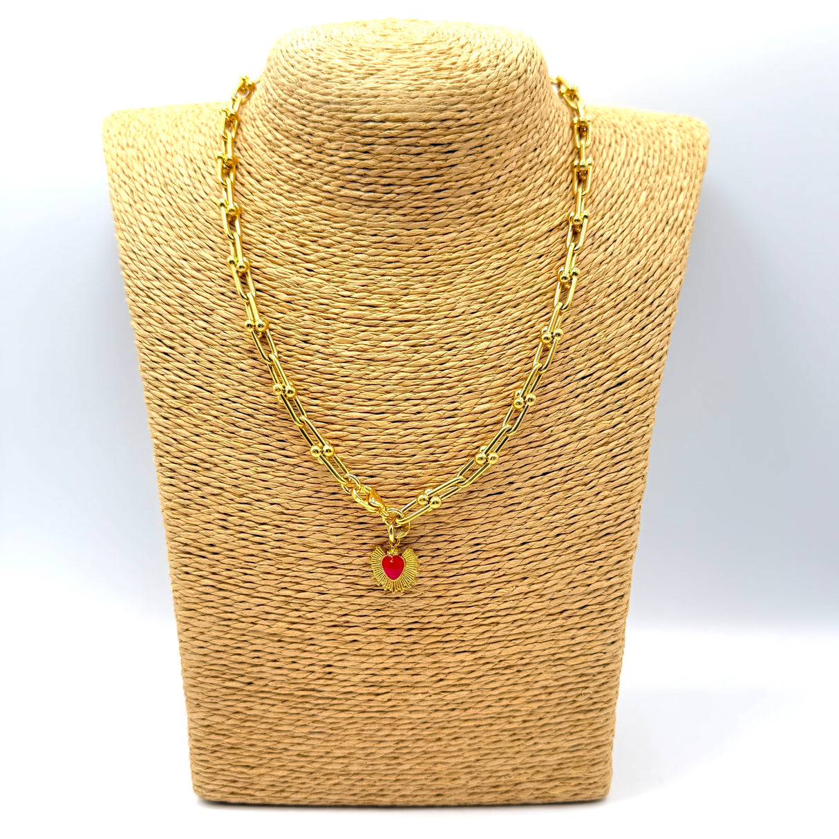 Collana maglia Staffa Gold e cuore sacro