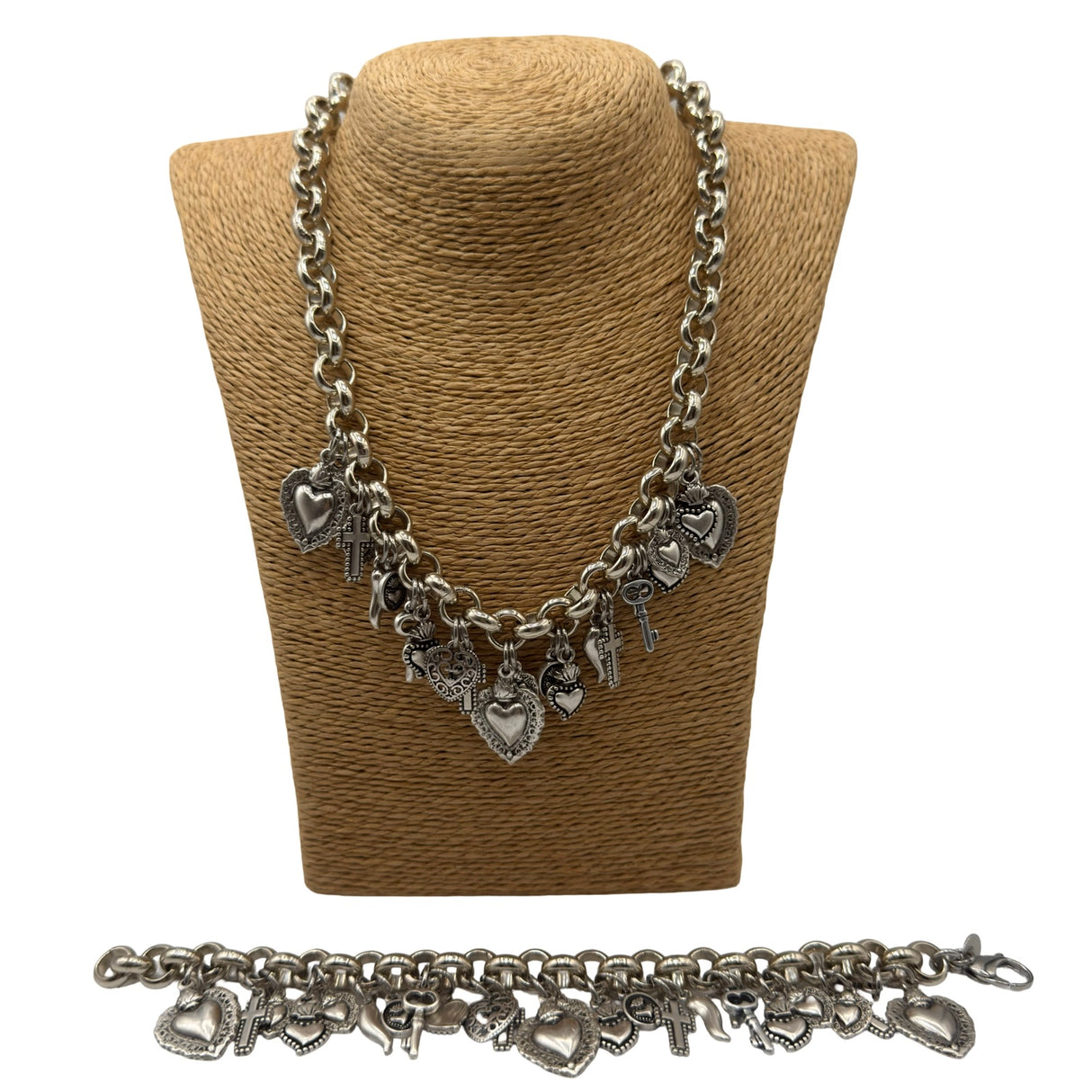 Collana e bracciale Lucky Cuore Sacro Silver DUO