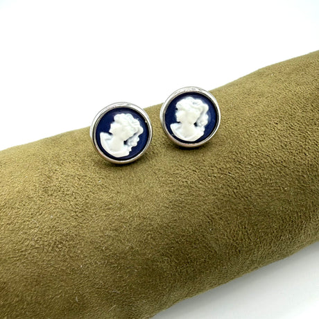 Orecchini Cammeo Donna Blu Argento925