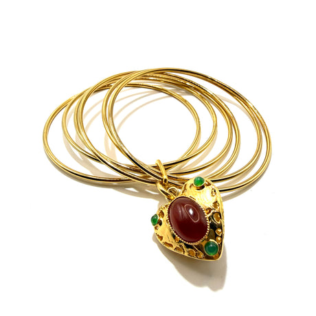 Bracciale 5 fili Lanterna Cuore Corniola