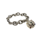 Bracciale maglia rolò rigata e Mina anni 60' in Argento925