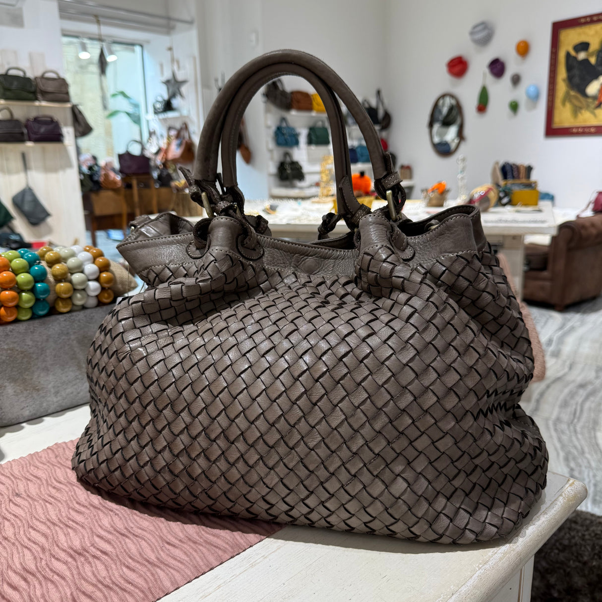 Borsa Intreccio Big Taupe