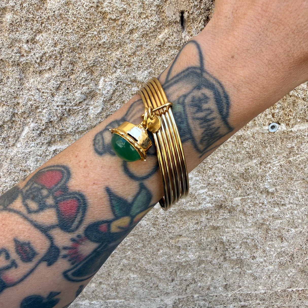 Bracciale 6 fili Lanterna Campana Verde
