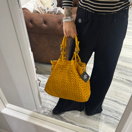 Borsa Intreccio Small Senape