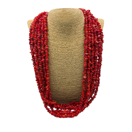 Collana Multifili Corallo Bamboo