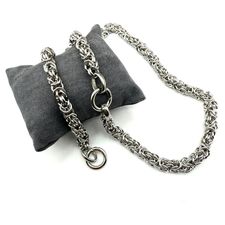 Collana e Bracciale Bizantina Media gancio ad anello DUO