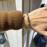 Bracciale Girelle Acciaio gold e pepite cubo Argento925