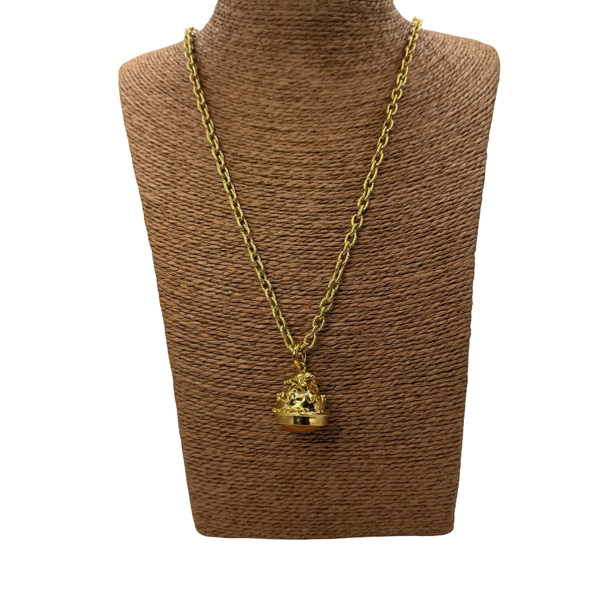Collana Lanterna 6 Campana Corniola Arancio e Rana