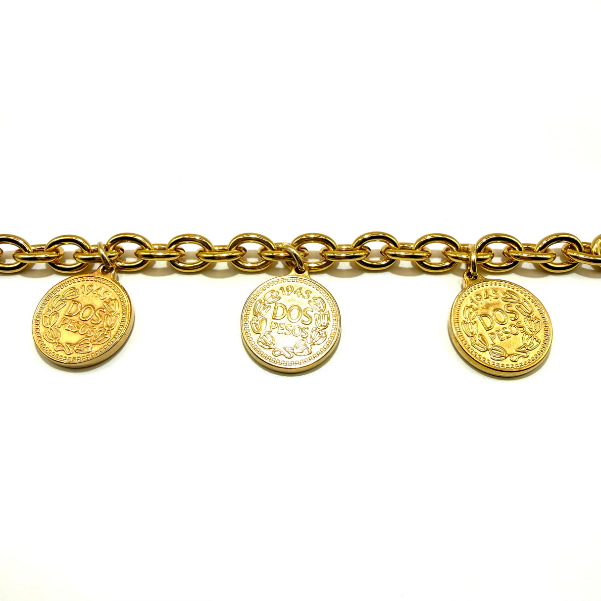 Bracciale monete rolò dorato