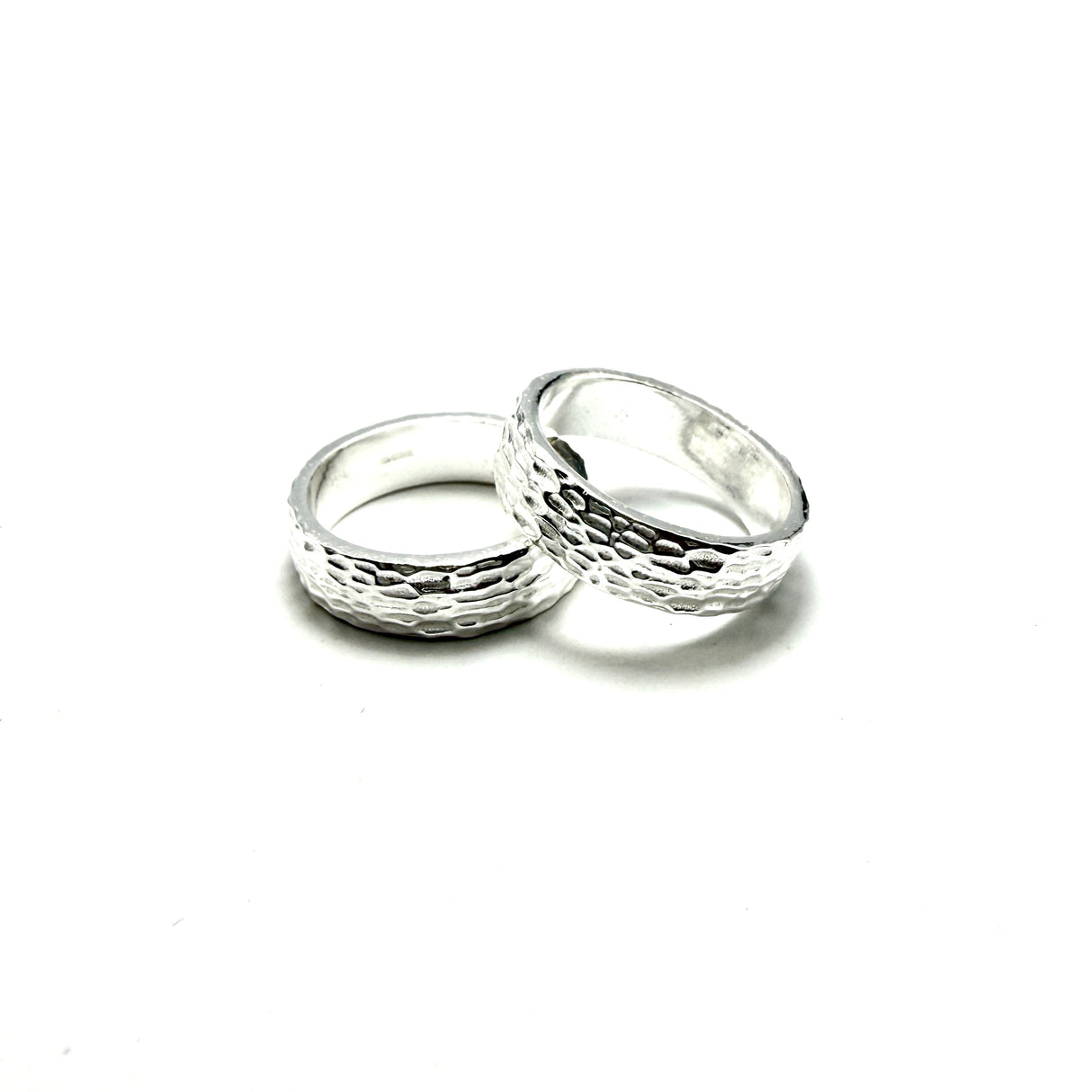 Coppia Fedi Martellate Argento925