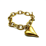 Bracciale Cuore Satinato Gold Acciaio Inossidabile