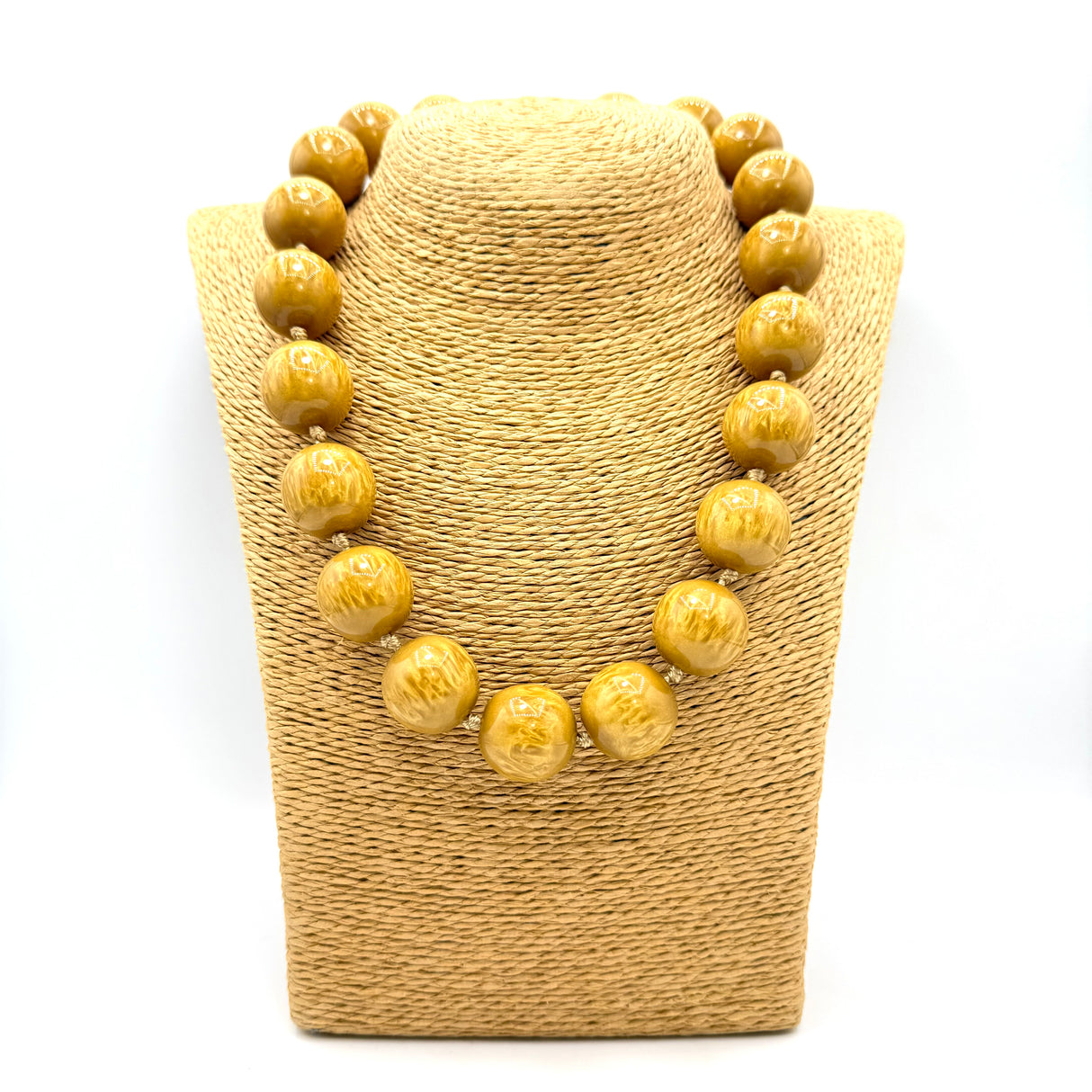 Collana sfere in Resina Occhio di Tigre dorato