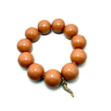 Bracciale resina Rosa Antico con charms Corno Dorato