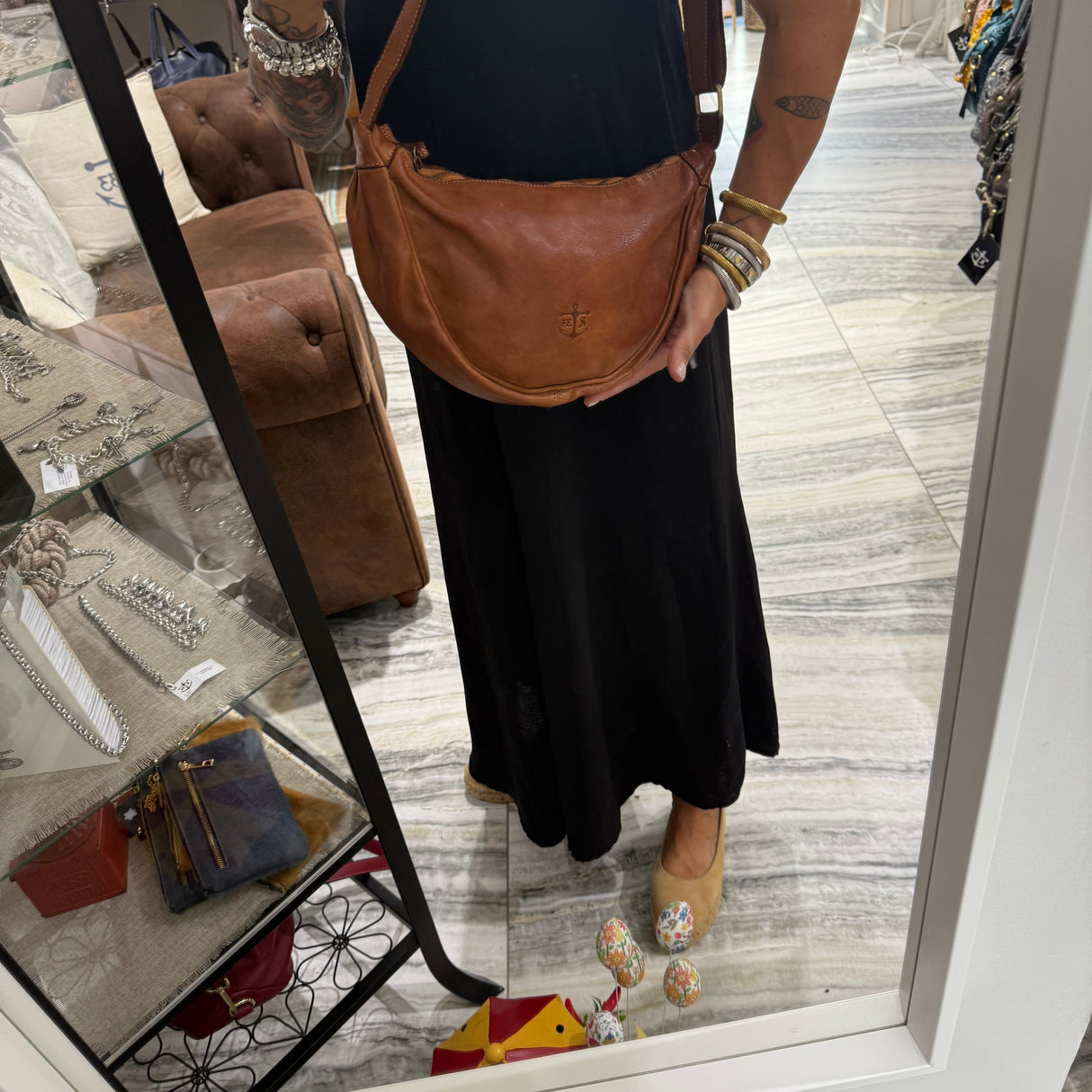 Borsa Marsupio Mezzaluna Cuoio
