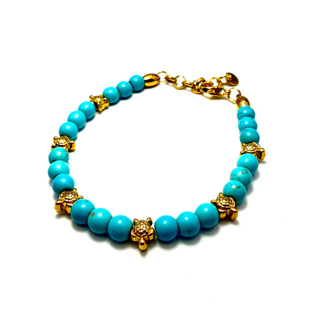 Bracciale pietre e pepite Tartaruga in Acciaio inossidabile