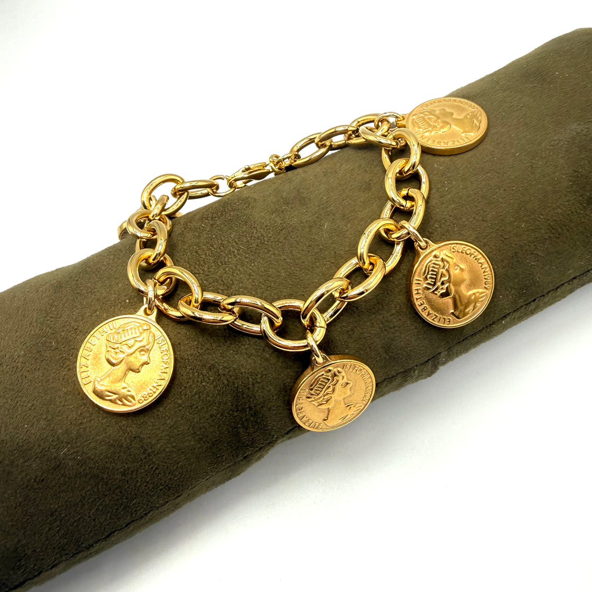 Bracciale monete rolò dorato