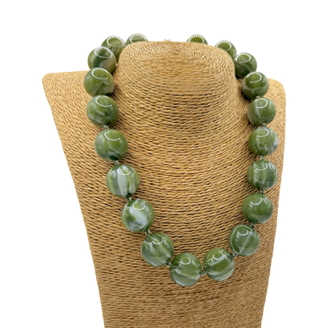 Collana sfere in Resina Verde Giada