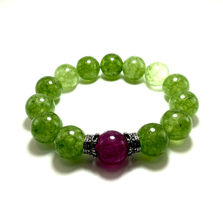 Bracciale Agata Verde, Viola e Corone