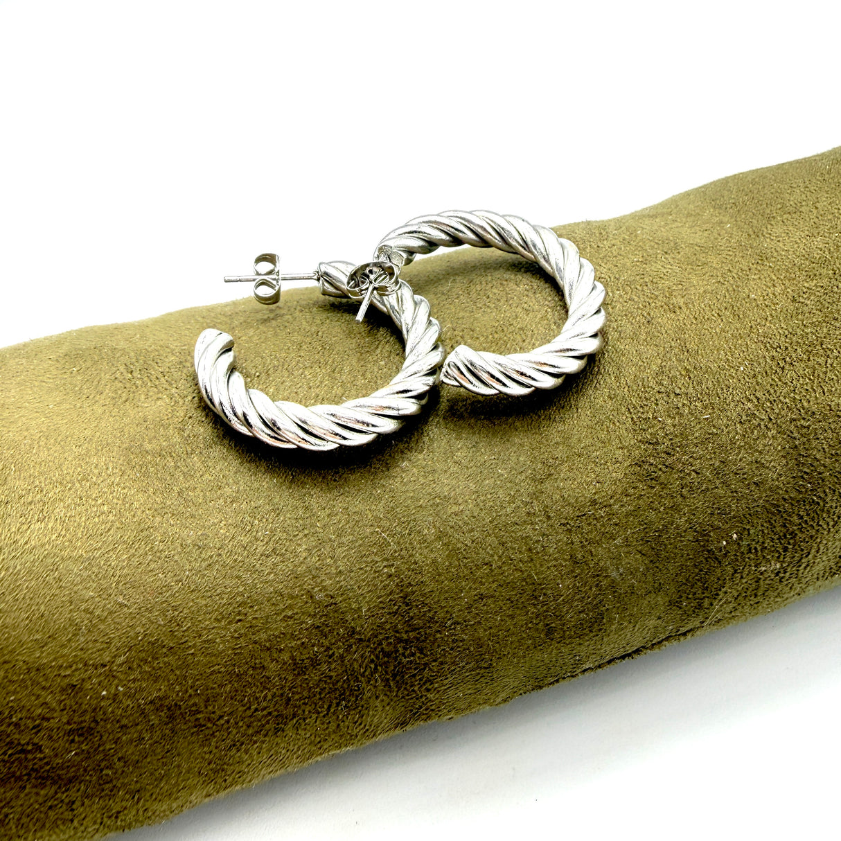 Orecchini Cerchio Torcione Acciaio inossidabile