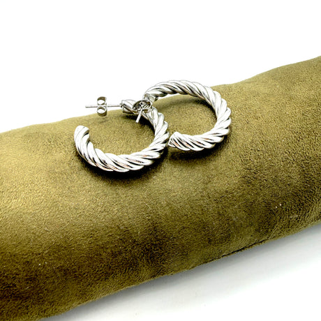 Orecchini Cerchio Torcione Acciaio inossidabile