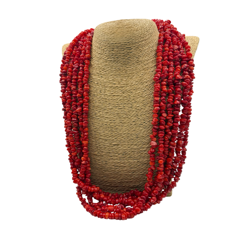 Collana Multifili Corallo Bamboo