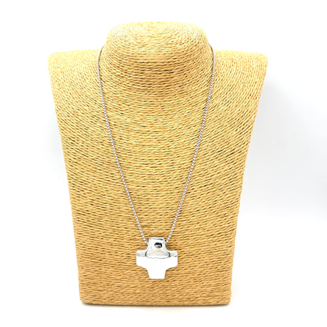 Collana Croce bombata acciaio inossidabile