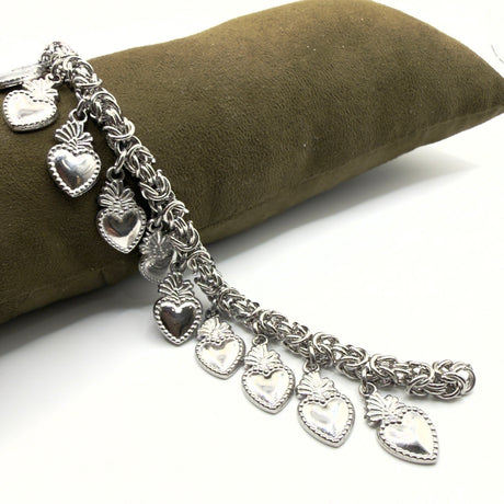 Bracciale Bizantina Cuori Sacri acciaio inossidabile