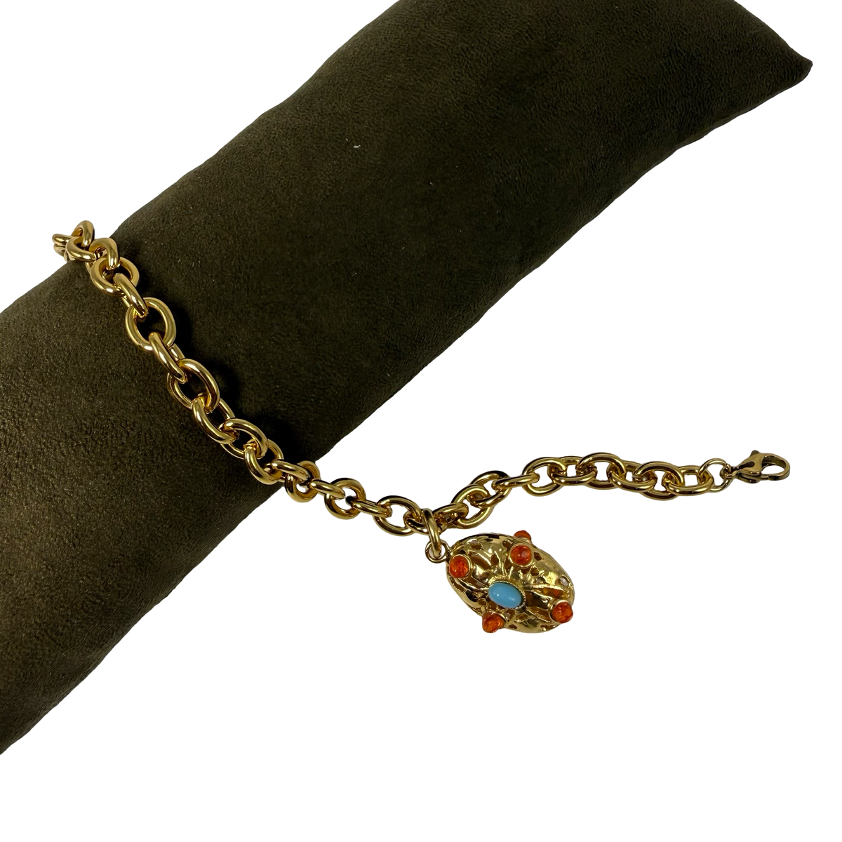Bracciale 6 fili Lanterna Ovale Turchese e Corniola