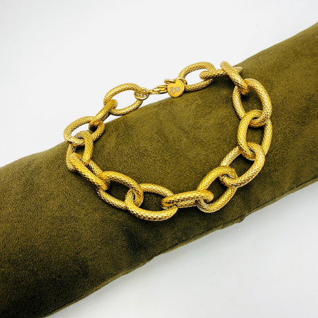 Bracciale Rolò martellato dorato in acciaio inossidabile