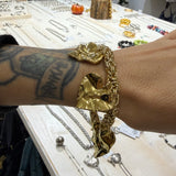 Bracciale Bizantina Dorata e Cuori Acciaio inossidabile