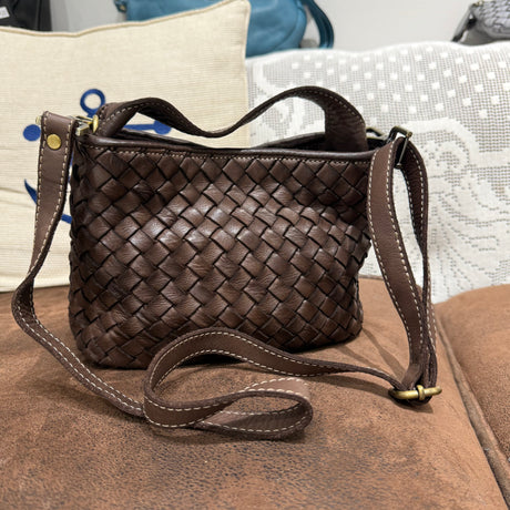 Borsa Mirtilla Small intrecciata Testa di Moro