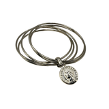 Bracciale rigido 5 fili con moneta Argento925