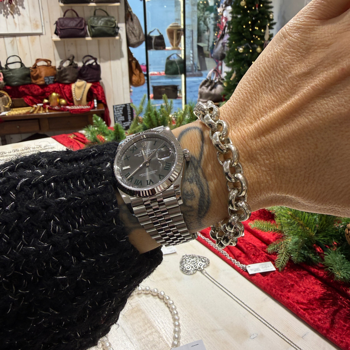 Bracciale Maglia Rolò Alluminio lucida