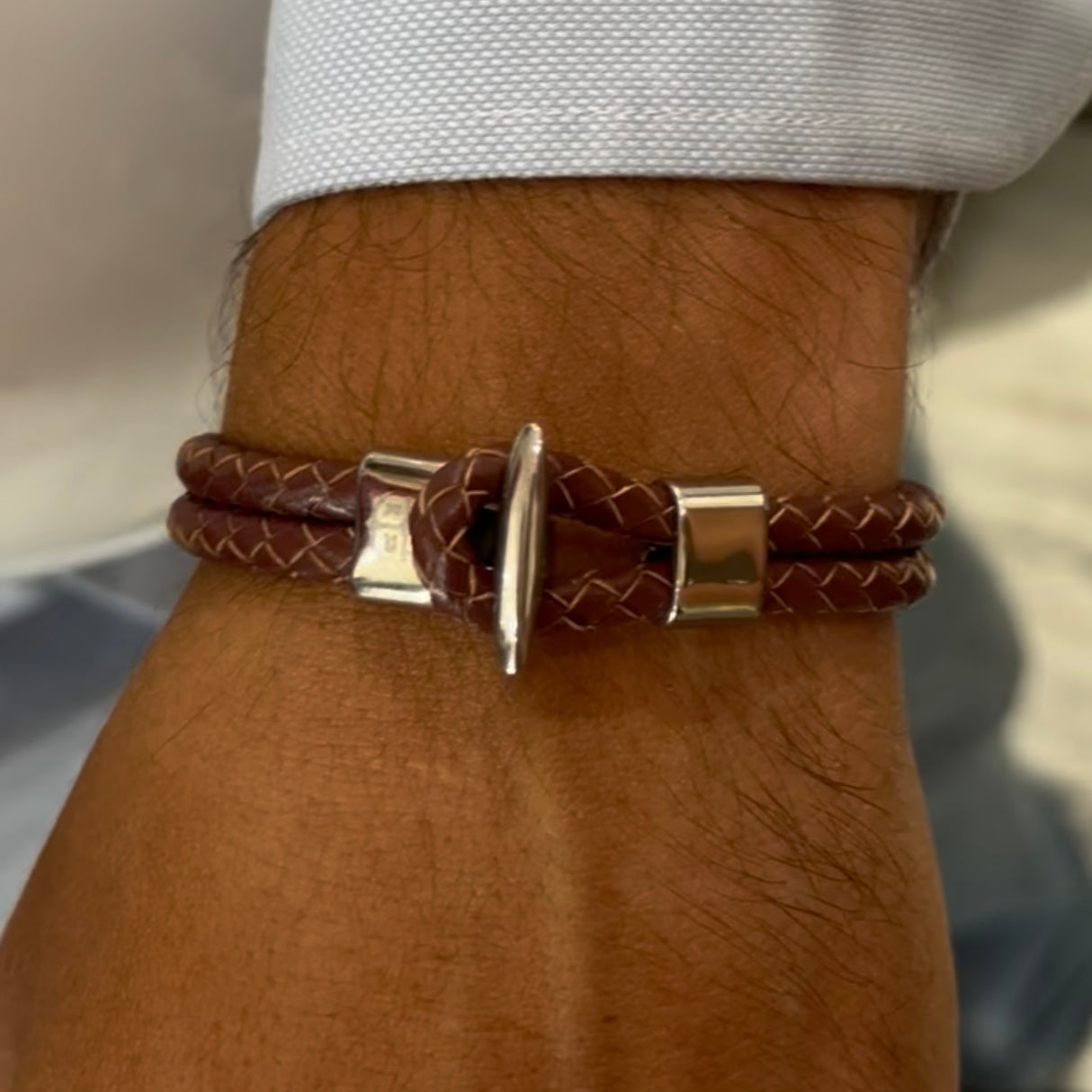 Bracciale Bitta in pelle Borgogna