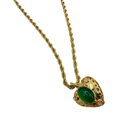 Collana Lanterna Cuore Giada Verde