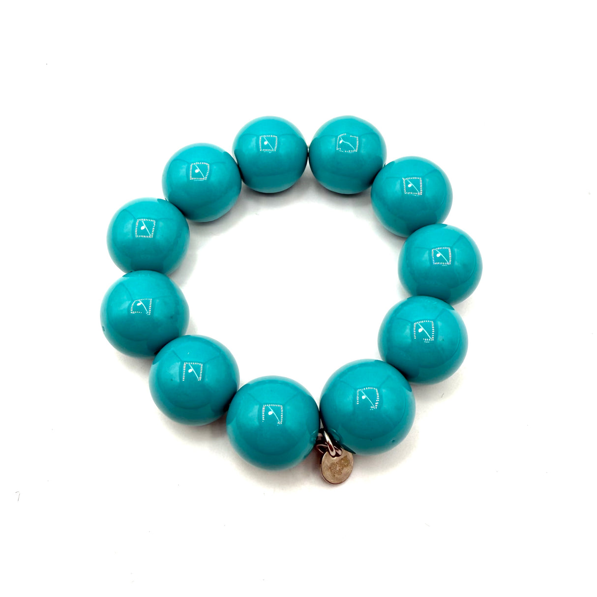 Bracciale sfere in Resina Verde Oltremare