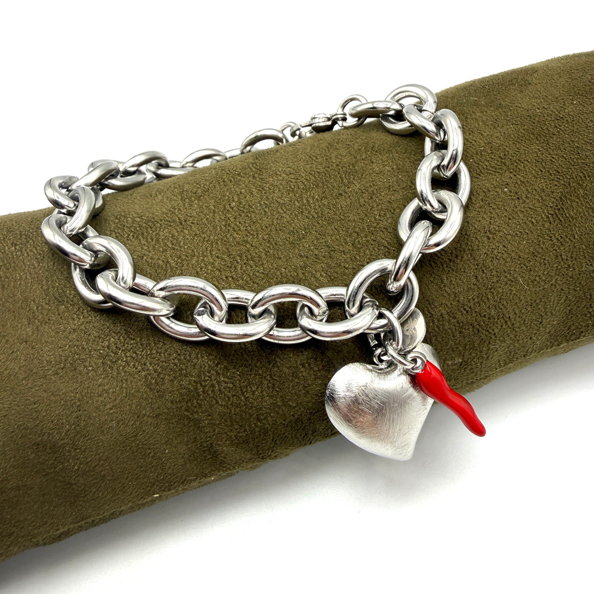 Bracciale Cuore Satinato Silver Acciaio Inossidabile