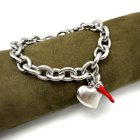 Bracciale Cuore Satinato Silver Acciaio Inossidabile