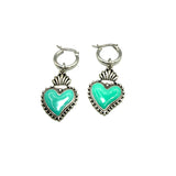 Orecchini Cuore sacro fiamma Verde Acqua