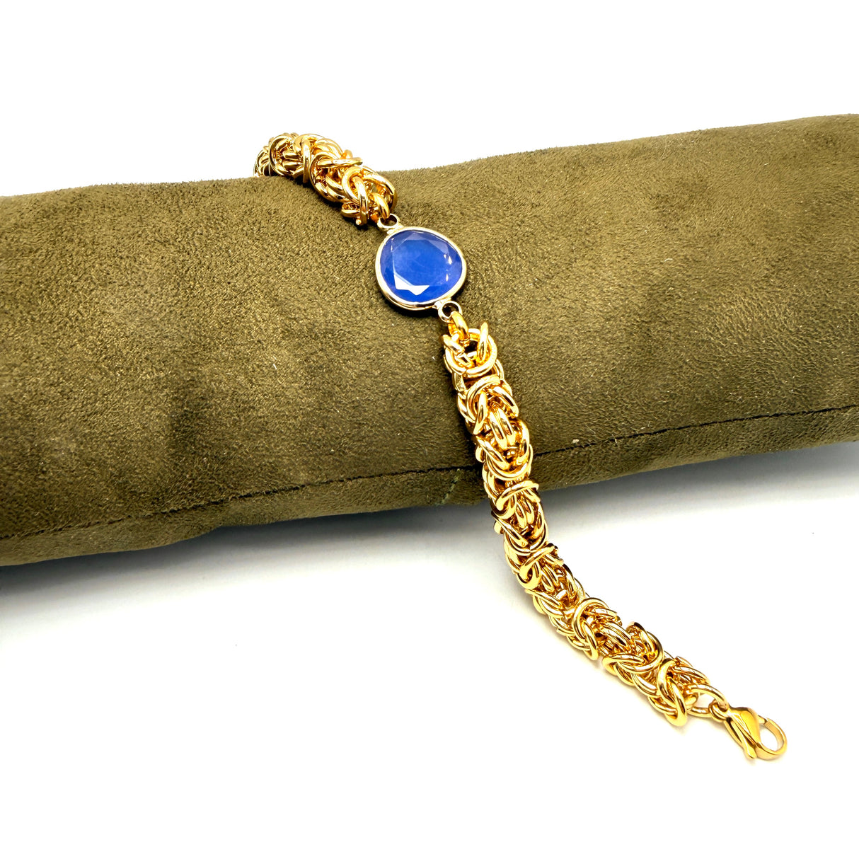 Bracciale Bizantina Dorata e pietra centrale