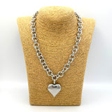 Collana Rolò Cuore Acciaio inossidabile