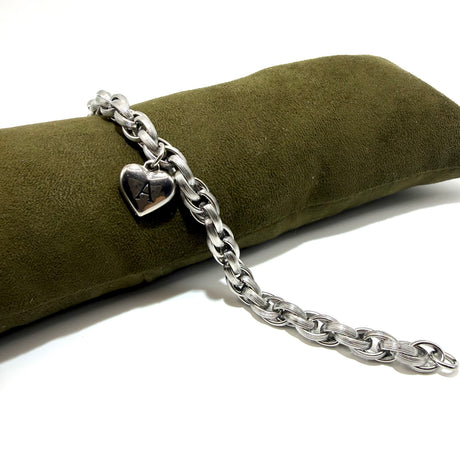 Bracciale Spiga con Lettera e Cuore, SCEGLI LA TUA...